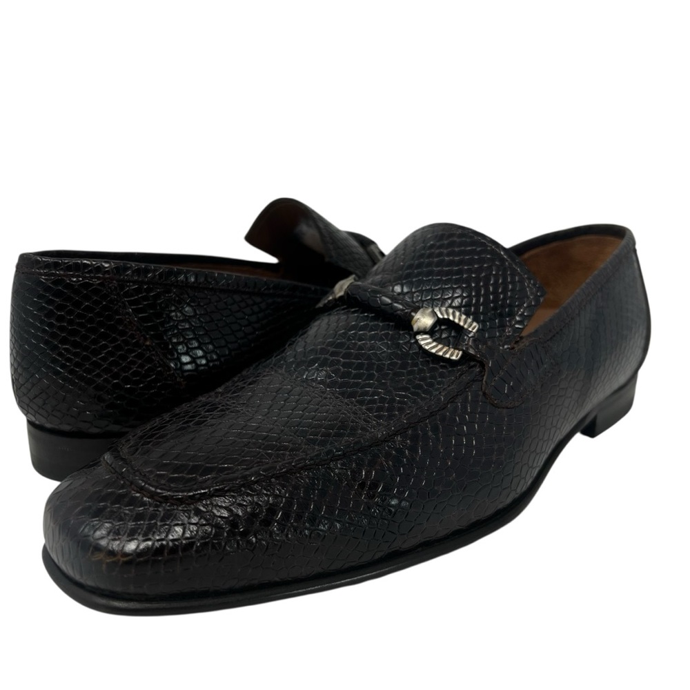 Mezlan Brown Textured Slip-On Loafers